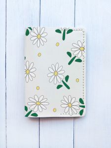 Шкіряна обкладинка на паспорт книжку :: Біла (принт 368)