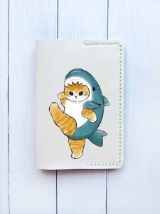 Шкіряна обкладинка на паспорт книжку :: Біла (принт 380)