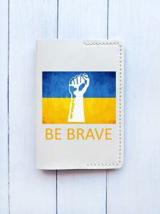 Шкіряна обкладинка на паспорт книжку :: Біла (принт 42)