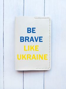 Шкіряна обкладинка на паспорт книжку :: Біла (принт 5)