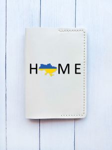 Шкіряна обкладинка на паспорт книжку :: Біла (принт 72)