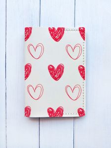 Шкіряна обкладинка на паспорт книжку :: Біла (принт 77)