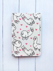 Шкіряна обкладинка на паспорт книжку :: Біла (принт 95)