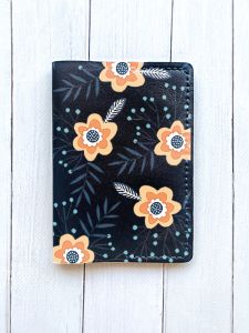 Шкіряна обкладинка на паспорт книжку :: Чорна (принт 268)