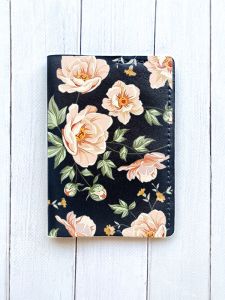 Шкіряна обкладинка на паспорт книжку :: Чорна (принт 277)