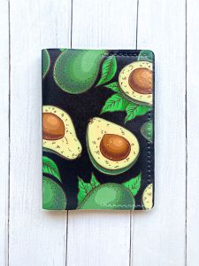 Шкіряна обкладинка на паспорт книжку :: Чорна (принт 308)