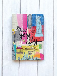 Шкіряна обкладинка на паспорт книжку :: Чорна (принт 315)