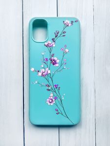 Матовий чохол для Samsung Galaxy A51 (2020)/A515 Бірюзовий :: Гілочка квітів (принт 278)