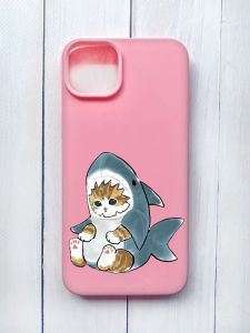 Матовий чохол на iPhone 15 Plus Рожевий :: Кошеня (принт 120)