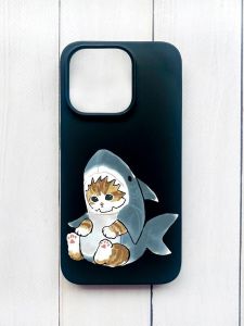 Матовий чохол на iPhone 15 Plus Чорний :: Кошеня (принт 120)