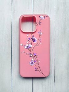 Матовий чохол на iPhone 15 Pro Max Розовый :: Гілочка квітів (принт 278)