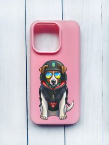 Матовий чохол на iPhone 15 Pro Рожевий :: Пес Патрон (принт 4)