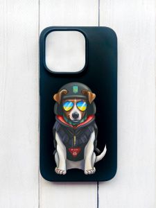 Матовий чохол на iPhone 15 Pro Чорний :: Пес Патрон (принт 4)