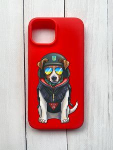 Матовий чохол на iPhone 15 Червоний :: Пес Патрон (принт 4)