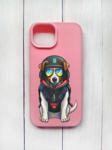 Матовий чохол на iPhone 15 Рожевий :: Пес Патрон (принт 4)