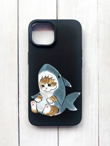 Матовий чохол на iPhone 15 Чорний :: Кошеня (принт 120)