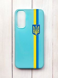 Матовий чохол на Samsung A34 5G Бірюзовий :: Стрічка Україна (патріотичний принт 253)