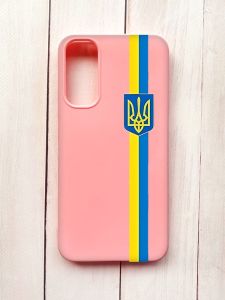 Матовий чохол на Samsung A34 5G Рожевий :: Стрічка Україна (патріотичний принт 253)