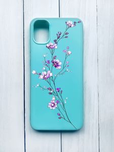 Матовий чохол на Samsung Galaxy A05 (A055) Бірюзовий :: Гілочка квітів (принт 278)