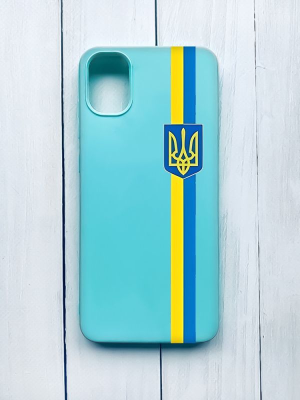 Матовий чохол на Samsung Galaxy A05 (A055) Бірюзовий :: Стрічка Україна (патріотичний принт 253)