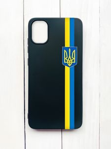 Матовий чохол на Samsung Galaxy A05 (A055) Чорний :: Стрічка Україна (патріотичний принт 253)