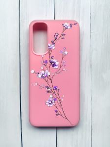 Матовий чохол на Samsung Galaxy A05s (A057) Рожевий :: Гілочка квітів (принт 278)