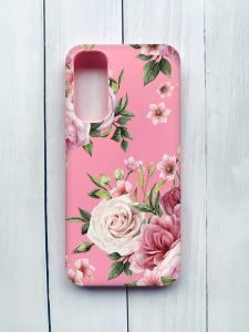Матовий чохол на Samsung Galaxy A05s (A057) Рожевий :: Рожеві квіти (принт 287)