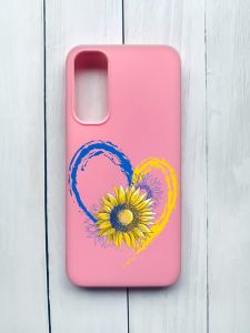 Матовий чохол на Samsung Galaxy A05s (A057) Рожевий :: Серце з соняхом. Україна (принт 260)
