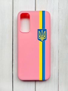 Матовий чохол на Samsung Galaxy A14 5G Рожевий :: Стрічка Україна (патріотичний принт 253)