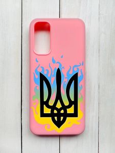 Матовий чохол на Samsung Galaxy A14 5G Рожевий :: Тризуб Полум'я (принт 257)