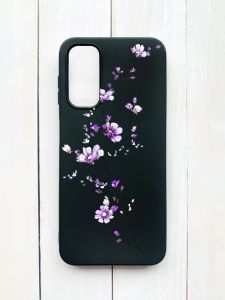 Матовий чохол на Samsung Galaxy A14 5G Чорний :: Гілочка квітів (принт 278)