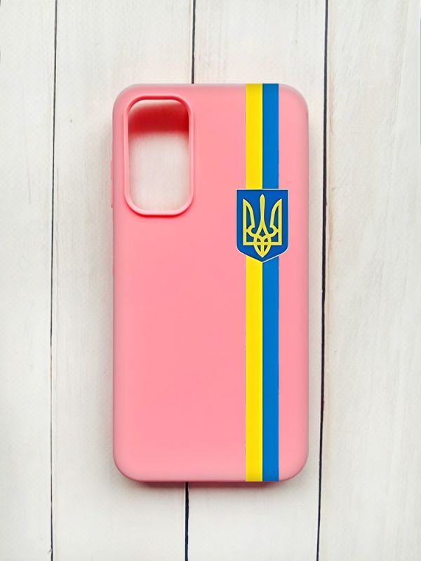 Матовий чохол на Samsung Galaxy A15 (A155) Рожевий :: Стрічка Україна (патріотичний принт 253)