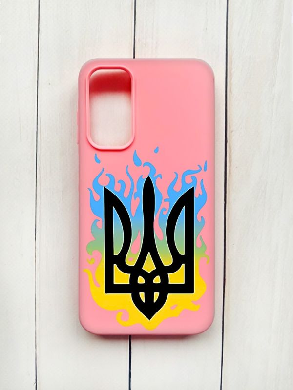 Матовий чохол на Samsung Galaxy A15 (A155) Рожевий :: Тризуб Полум'я (принт 257)