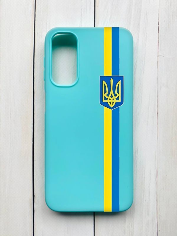Матовий чохол на Samsung Galaxy A24 Бірюзовий :: Стрічка Україна (патріотичний принт 253)