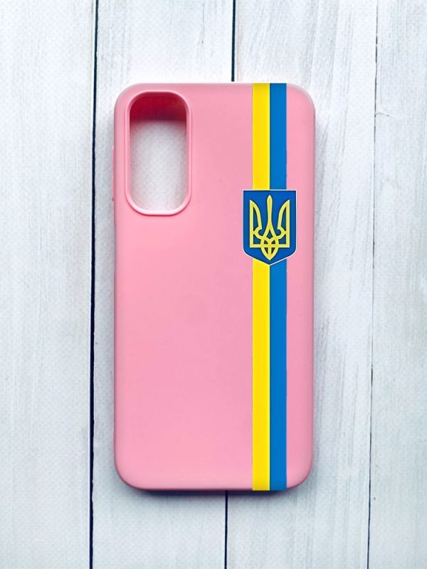 Матовий чохол на Samsung Galaxy A24 Рожевий :: Стрічка Україна (патріотичний принт 253)