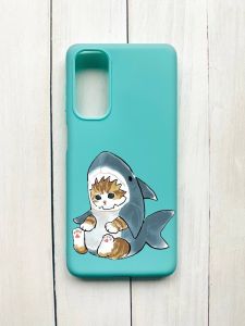 Матовий чохол на Samsung Galaxy M54 Бірюзовий :: Кошеня (принт 120)