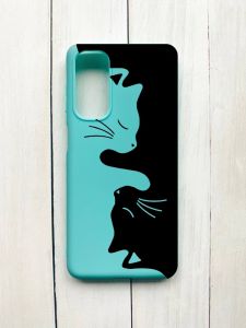 Матовий чохол на Samsung Galaxy M54 Бірюзовий :: Котики (принт 118)