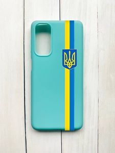 Матовий чохол на Samsung Galaxy M54 Бірюзовий :: Стрічка Україна (патріотичний принт 253)