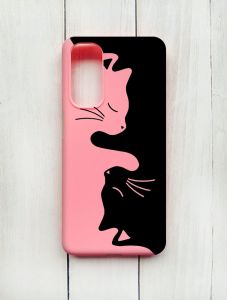 Матовий чохол на Samsung Galaxy M54 Рожевий :: Котики (принт 118)