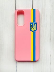 Матовий чохол на Samsung Galaxy M54 Рожевий :: Стрічка Україна (патріотичний принт 253)