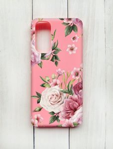 Матовий чохол на Samsung Galaxy M54 Рожевий :: Рожеві квіти (принт 287)