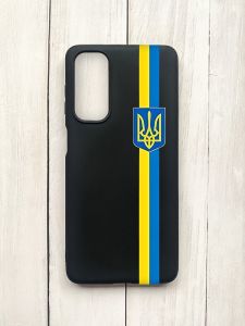 Матовий чохол на Samsung Galaxy M54 Чорний :: Стрічка Україна (патріотичний принт 253)