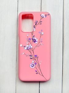 Матовий чохол на Xiaomi Redmi 10 Рожевий :: Гілочка квітів (принт 278)