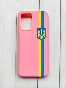 Матовий чохол на Xiaomi Redmi 10 Рожевий :: Стрічка Україна (патріотичний принт 253)