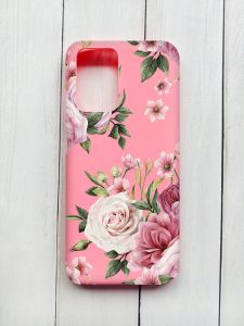 Матовий чохол на Xiaomi Redmi 10 Рожевий :: Рожеві квіти (принт 287)