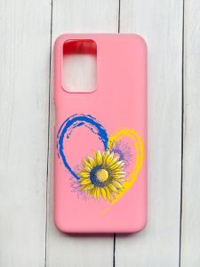 Матовий чохол на Xiaomi Redmi 10 Рожевий :: Серце з соняхом. Україна (принт 260)