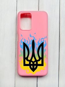 Матовий чохол на Xiaomi Redmi 10 Рожевий :: Тризуб Полум'я (принт 257)