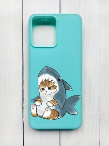 Матовий чохол на Xiaomi Redmi 12 Бірюзовий :: Кошеня (принт 120)