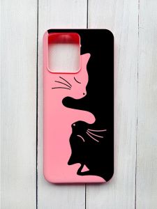 Матовий чохол на Xiaomi Redmi 12 Рожевий :: Котики (принт 118)