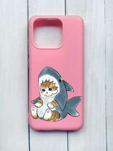 Матовий чохол на Xiaomi Redmi 12C Рожевий :: Кошеня (принт 120)